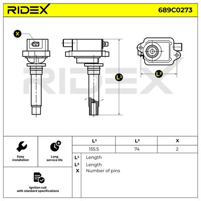 запалителна бобина RIDEX 689C0273