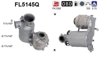 FILTRU FUNINGINE/PARTICULE SIST.DE ESAPAMENT AS FL5145Q