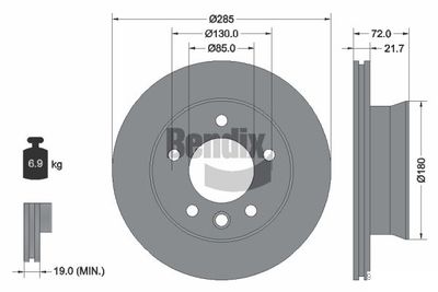 BENDIX Braking BDS1520 Тормозные диски для MERCEDES-BENZ SPRINTER 3-t c бортовой платформой/ходовая часть (B903) 311 CDI 4x4