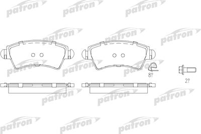 PATRON PBP1599 Тормозные колодки и сигнализаторы  для PEUGEOT 206 (Пежо 206)