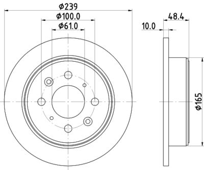 Тормозной диск HELLA 8DD 355 103-111 для HONDA CRX