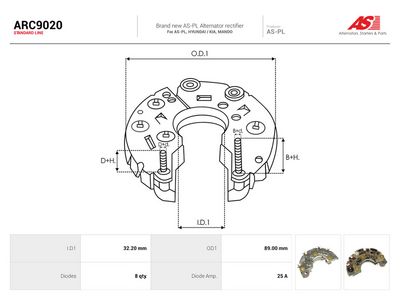 Usměrňovač, generátor AS-PL ARC9020