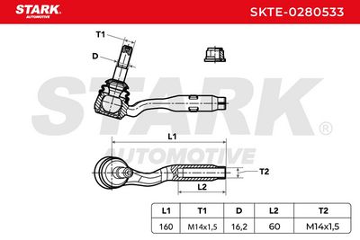накрайник на напречна кормилна щанга STARK SKTE-0280533