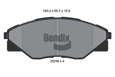 BENDIX Braking BPD2239 Тормозные колодки и сигнализаторы для TOYOTA HILUX VII Пикап (_N1_, _N2_, _N3_) 2.5 D-4D (KUN15_)