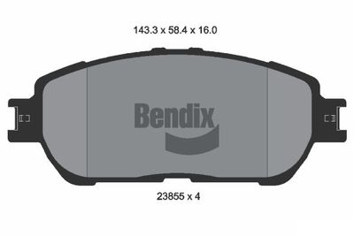 Комплект тормозных колодок, дисковый тормоз BENDIX Braking BPD2056 для TOYOTA AVALON