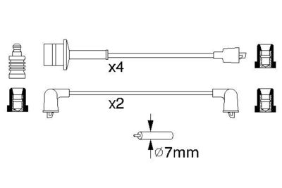 Комплект проводов зажигания BOSCH 0 986 356 954 для TOYOTA HILUX