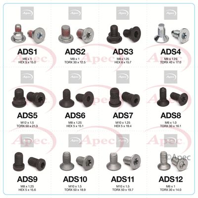 Bolt, brake disc APEC ADS58