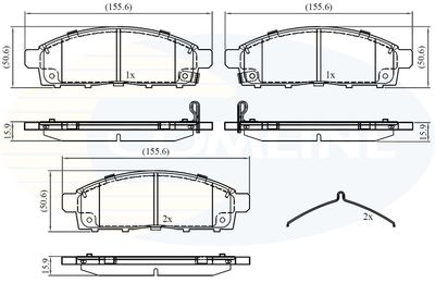 Комплект тормозных колодок, дисковый тормоз COMLINE CBP32378 для FIAT FULLBACK