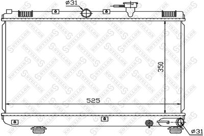 Радиатор, охлаждение двигателя STELLOX 10-25464-SX для KIA RIO