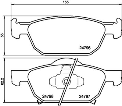 Комплект тормозных колодок, дисковый тормоз 8DB 355 013-891