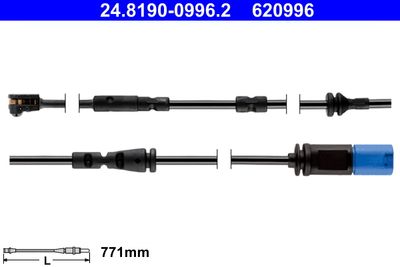 Сигнализатор, износ тормозных колодок ATE 24.8190-0996.2 для BMW X3