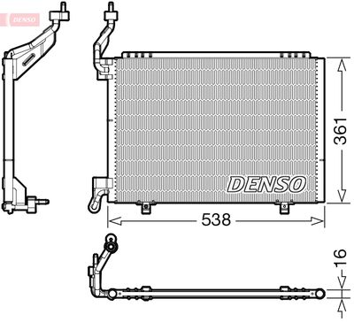 Конденсатор, кондиционер DENSO DCN10037 для FORD B-MAX