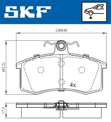 Комплект тормозных колодок, дисковый тормоз SKF VKBP 80626 для LADA SAMARA