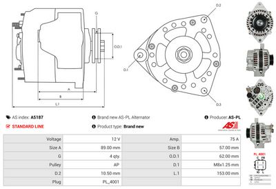 GENERATOR / ALTERNATOR AS-PL A5187 4