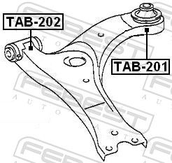 Mounting, control/trailing arm TAB-201