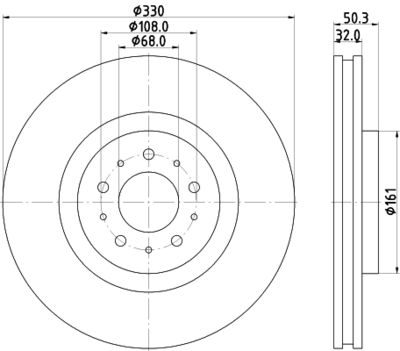 Тормозной диск HELLA 8DD 355 115-591 для VOLVO S60