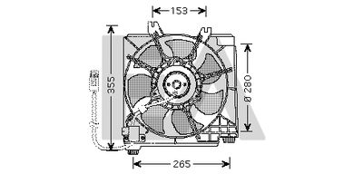 Вентилятор, охлаждение двигателя EACLIMA 33V12011 для DODGE NEON