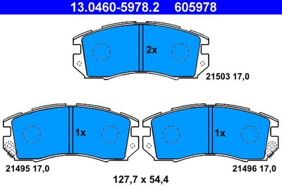 Комплект тормозных колодок, дисковый тормоз ATE 13.0460-5978.2 для SUBARU LEGACY