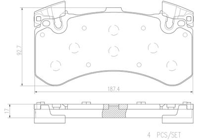 Sada brzdových destiček, kotoučová brzda BREMBO P85136N