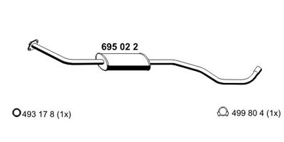 ERNST 695022 Глушитель выхлопных газов  для NISSAN MICRA III (K12) 1.2 16V