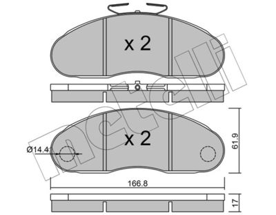 Комплект тормозных колодок, дисковый тормоз METELLI 22-0111-2 для RENAULT TRUCKS MESSENGER