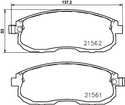 Комплект тормозных колодок, дисковый тормоз HELLA 8DB 355 027-071 для NISSAN (DFAC) TIIDA