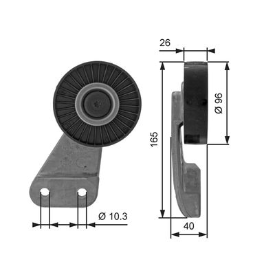 Deflection/Guide Pulley, V-ribbed belt T38461
