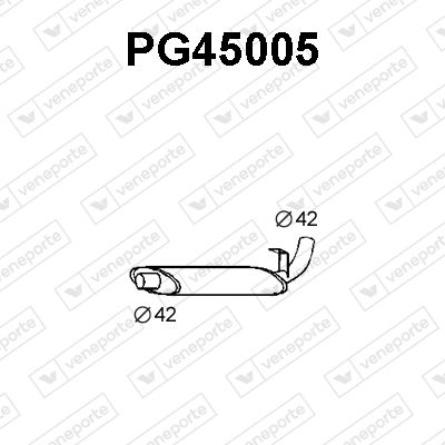 Средний глушитель выхлопных газов VENEPORTE PG45005 для PEUGEOT 504