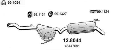 ASSO 12.8044 Глушитель выхлопных газов  для FIAT BRAVA (Фиат Брава)