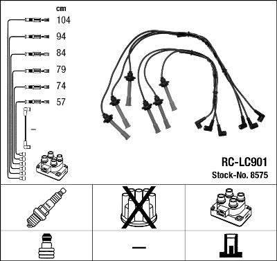 Комплект проводов зажигания NGK 8575 для LANCIA THEMA