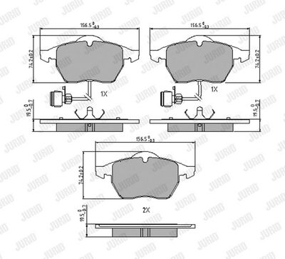 BREMSBELAGSATZ SCHEIBENBREMSE JURID 571512J 1