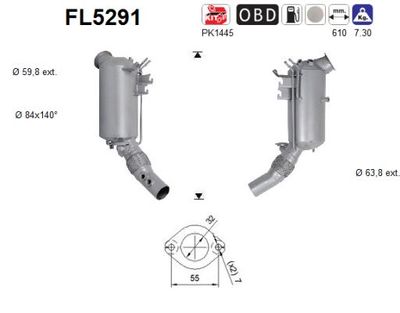 Filtr sadzy / filtr cząstek stałych, układ wydechowy AS 18328596378
