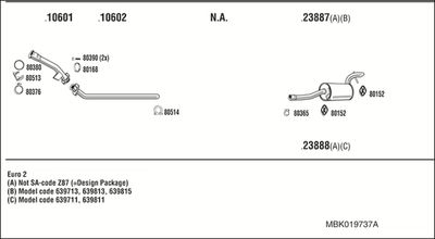 Układ wydechowy WALKER MBK019737A