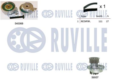 водна помпа+ к-кт ангренажен ремък RUVILLE 5500053