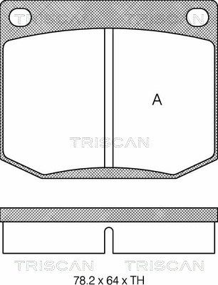 Комплект тормозных колодок, дисковый тормоз TRISCAN 8110 65604 для SAAB 90