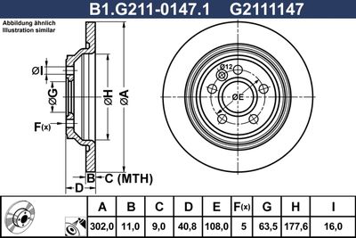 GALFER B1.G211-0147.1 Гальмівні диски 