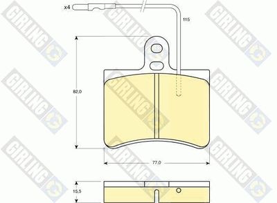 Комплект тормозных колодок, дисковый тормоз GIRLING 6103159 для CITROËN C35
