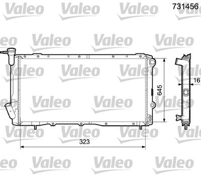 VALEO 731456 Радіатор охолодження двигуна для SUBARU (Субару)