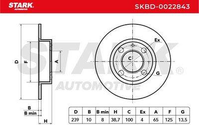 спирачен диск STARK SKBD-0022843