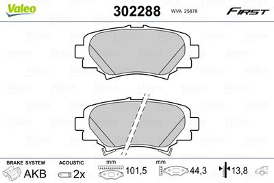 Brake Pad Set, disc brake 302288