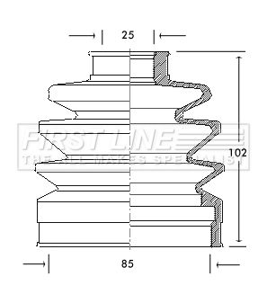 Bellow, drive shaft FIRST LINE FCB2055