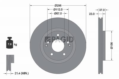 спирачен диск PAGID 56249NC