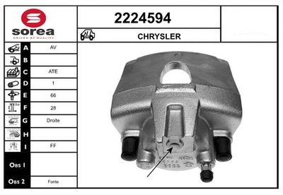 Тормозной суппорт EAI 2224594 для DODGE CARAVAN