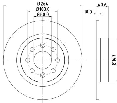 Тормозной диск HELLA 8DD 355 112-621 для ABARTH GRANDE
