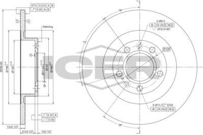 спирачен диск ICER 78BD0040-2