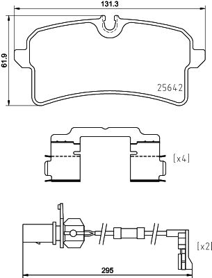 Комплект тормозных колодок, дисковый тормоз HELLA 8DB 355 025-291 для AUDI A8