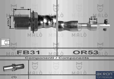 AKRON-MALÒ 80125 Тормозной шланг для TOYOTA CARINA V (_T17_) 1.6 (AT171_) AKRON-MALÒ 80125 Тормозной шланг для TOYOTA CARINA V (_T17_) 1.6 (AT171_)