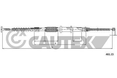 CAUTEX 018979 Трос ручного тормоза  для ALFA ROMEO 145 (Альфа-ромео 145)