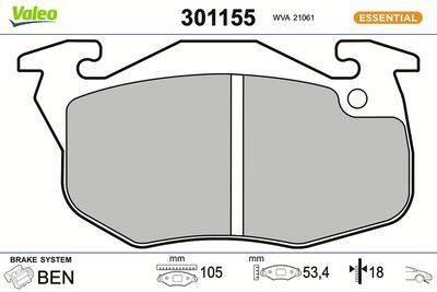BREMSBELAGSATZ SCHEIBENBREMSE