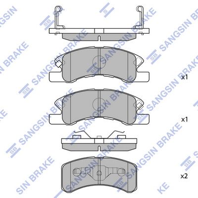 комплект спирачно феродо, дискови спирачки Hi-Q SP1593A